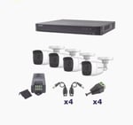 Kit TurboHD 1080P Epcom KEVTX8T4BW/A DVR 4 Canales/ 4 Camaras Bala Policarbonato con Audio Integrado