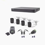 Kit TurboHD 1080P Epcom KEVTX8T4BW/A DVR 4 Canales/ 4 Camaras Bala Policarbonato con Audio Integrado