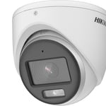 Camara Turret Turbohd Hikvision DS-2CE70KF0T-MFS 3K 5MP/ Lente 2.8MM/ Imagen a Color 24/7/ 20 MTS Luz Blanca/ Exterior IP67/ DWDR/ 4 Tecnologias/ Microfono Integrado