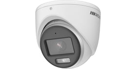 Camara Turret Turbohd Hikvision DS-2CE70KF0T-MFS 3K 5MP/ Lente 2.8MM/ Imagen a Color 24/7/ 20 MTS Luz Blanca/ Exterior IP67/ DWDR/ 4 Tecnologias/ Microfono Integrado