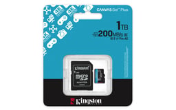 Memoria MicrosDXC 1TB Kingston SDCG4/1TB Canvas Go! Plus GEN4/Clase 10/UHS-I/C/Adaptador