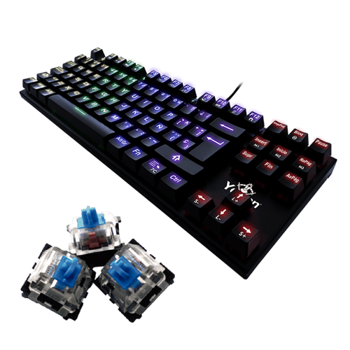 Teclado mecánico gaming Yeyian YAT1804 Spark RGB, switch azul
