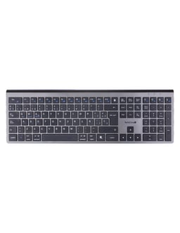 Teclado Inalambrico Techzone Hefestos Recargable Tipo C Español Plata Negro Tzactcb01