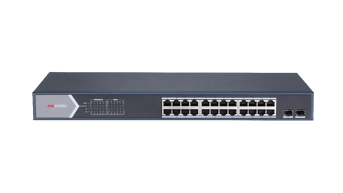 Switch POE+ Hikvision DS-3E1526P-SI 24 Puertos 10/100/1000 MBPS+2 Puertos SFP Uplink 370W Hik-Proconnect y Hik-Central