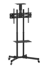Soporte de Piso Movil Ovaltech Para TV de 37 a 70" Hasta 50KG, Color Negro, OVTV-CA3770