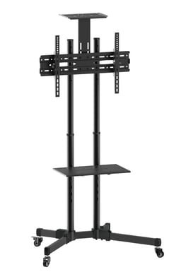 Soporte de Piso Movil Ovaltech Para TV de 37 a 70" Hasta 50KG, Color Negro, OVTV-CA3770