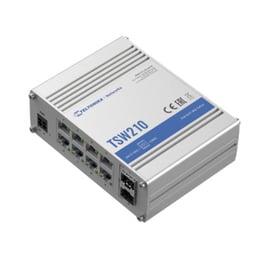 Switch Industrial Teltonika TSW210 de 8 Puertos Gigabit/No Administrable/+ 2 Puertos SFP/20Gbit/s/2,000 Entradas