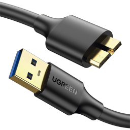 Cable Adaptador USB-A 3.0 a Micro USB 3.0 Ugreen 10840/0.5M/Hasta 5GBPS/Nucleo de Cobre Estañado de 22AWG/Negro