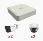 Kit IP Hilook KIP2MP/ 2B2D 1080P/ NVR de 4 Canales/ 2 Camaras IP Bala/ 2 Camaras IP Domo