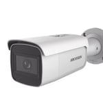 Camara Bala IP Hikvision 8MP 4K/ Lente Mot. 2.8-12MM/ 60 MTS IR Exir/ Exterior IP67/ IK10/ WDR 120DB/ POE/ Videoanaliticos/ Ultra Baja Iluminacion/ Entrada y Salida de Audio y Alarmas, DS-2CD2683G2-IZS