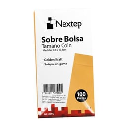 Paquete c/100 Piezas de Sobre Bolsa Nextep NE-015S / Tamaño Coin 5 / Solapa sin Goma