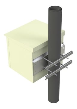 Gabinete de Exterior Linkedpro con Rack 19" de 9U con Ventiladores y Termostato para Montaje en Poste, LP-FORTE-09U-R3