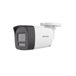 Cámara Bala TurboHD Hikvision DS-2CE16U0T-LTS 8MPx/Lente 2.8mm/IR 30m/20m Luz Blanca/Micrófono y Bocina Integrado/IP67/DWDR/Audio Bidireccional/ColorVu