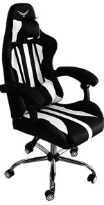 Silla Gamer Naceb NA-09S1B Ninja Blade, Reclinable, Base de Metal, Color Negro/Blanco, Hasta 140KG
