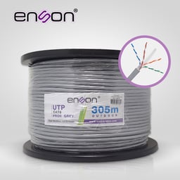 Bobina de Cable UTP CAT6 Enson 13161G305 Serie PRO-II Calibe 23 AWG 100% Cobre Forro PVC Color Gris, 305MTS