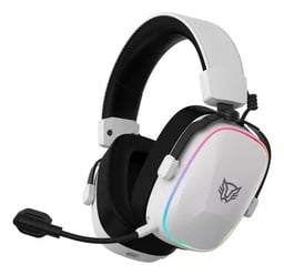 Diadema Audífonos C/Micrófono Alámbricos BALAM RUSH AVIATOR LEVEL HA757L/3.5MM+USB + Cable Divisor/Iluminacion RGB/Color Blanco/BR-941174
