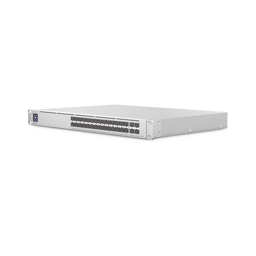 Switch Pro Ubiquiti Networks USW-PRO-AGGREGATION 28 Puertos SFP+ (10G)/4 Puertos SFP28 (25G)/Capa 3 Para Fibra Optica/Pantalla Informativa