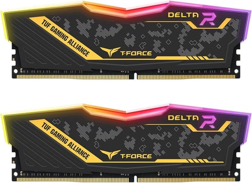 Memoria DDR4 64GB 3200MHZ TeamGroup TForce Delta TUF Gaming TF9D464G3200HC16FDC01 (2X32GB), RGB, Non-ECC, CL16, XMP