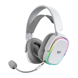 Diadema Audífono Gamer Balam Rush AEON HS999 7.1 (BR-936941) con opción alámbrica e inalámbrica, conexión Bluetooth y cable de 3.5mm, iluminación RGB, batería de hasta 26 horas, bandas y carcazas intercambiables, en color blanco.