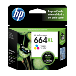 Cartucho de tinta HP 664 XL tricolor alto rendimiento 330P