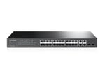 Switch administrable TP-Link Fast Ethernet JetStream TL-SL2428P, puertos PoE+ 10/100Mbps, 2 puertos 10/100/1000Mbps, 2 puertos SFP, 12.8Gbit/s, 8000 entradas