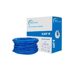 Bobina De Cable UTP CAT6 EC Line EC-NC1000-55305 Sin Blindaje / 305M / Azul