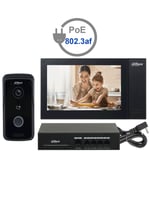 Kit de Videoportero IP Dahua KITKTP02, Frente de Calle, Monitor y Switch POE/ 7" LCD Touch/ 1MPX /SD/ IP65