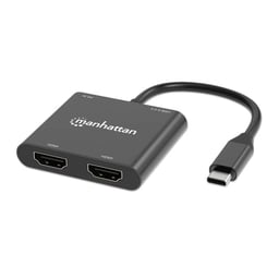 Adaptador de USB-C PD a Monitor Dual-HDMI Manhattan 154321 para Laptop y Tablet/Color Negro