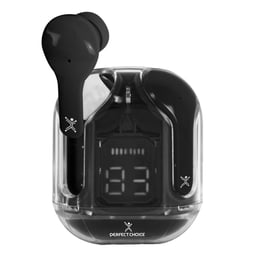 Audífonos Inalámbricos TWS Bluetooth Perfect Choice PC-117025, USB-C, Estuche Transparente, Color Negro