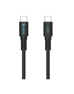 Cable USB-C EZVIZ AK-PAC24SM-S de USB-C Macho a USB-C Macho/1M/Potencia 240W/Velocidad Transferencia 480Mbps/Tecnología GaN (Nitruro de Galio)/Negro