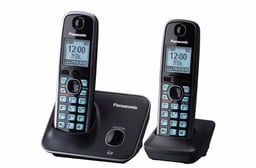 Teléfono inalámbrico Panasonic KX-TG4112MEB color negro, con auricular adicional