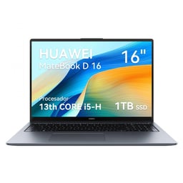 Laptop Huawei Matebook D16 16"/Intel Core I5 13420H/16GB RAM/1TB SSD/HDMI/USB/DP/1920X1200/Sin Sistema Operativo/Gris/53014MSJ