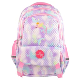 Mochila Escolar Perfect Choice PC-084433 Multiples Compartimentos/Color Rosa/Figura Delfines