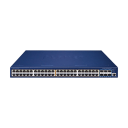 Switch Administrable Planet SGS-6310-48P6XR Stacking Capa 3, 48 Puertos POE Gigabit 802.3AT, 6 Puertos SFP DE 10 G, Con Alimentacion Redundante De 55 VCC