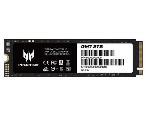 Unidad de Estado Solido Acer M.2 2TB Black GM7 NVME, BL.9BWWR.119