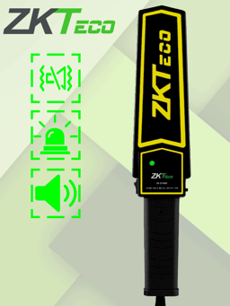 Detector de Metales Portatil ZKTECO ZK-D100S/Con Bateria de Litio/Alarma Configurable/75 Decibeles de Intensidad/Ideal Para Seguridad/Fabricas/Educacion