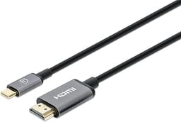 Adaptador USB-C A HDMI MANHATTAN 153591 Macho-Macho/1M/4K 60HZ/Color Negro