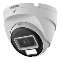 Camara Domo Dahua DH-HAC-T2A51N-U-IL-A 5MP / 2.8MM / Alambrico / Con Apertura De Hasta 100° / Iluminacion Dual Inteligente / Microfono Integrado / Iluminacion De Hasta 30Mts IR + 20Mts Luz Calida / Metal / IP67