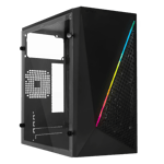 Gabinete Acteck Kyoto GC460 Con Ventana/ Micro Tower/ Micro ATX/ Mini-ATX/ Fuente 500W/ RGB/ Negro, AC-933070
