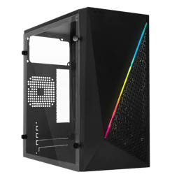 Gabinete Acteck Kyoto GC460 Con Ventana/ Micro Tower/ Micro ATX/ Mini-ATX/ Fuente 500W/ RGB/ Negro, AC-933070