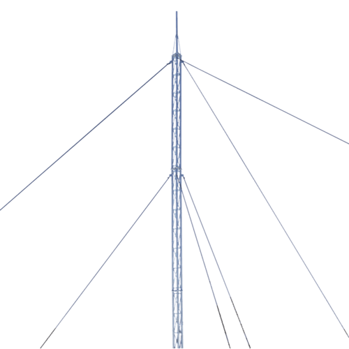 Kit de Torre Arriostrada de Techo de 18 m con Tramo STZ30 Galvanizado Electrolítico (No incluye retenida), KTZ-30E-018P