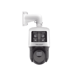 Cámara PTZ IP Hikvision DS-2SE4C425MWG-E/26(F0) 4MPX / Lente 4.8 a 120mm / Con Cámara Panorámica 6MPX / Lente 2.8mm / Zoom Óptico 25X / IR 100m / IP66 / WDR / PoE+ / Entrada-Salida de Audio y Alarma / Ultra Baja Iluminación / MicroSD