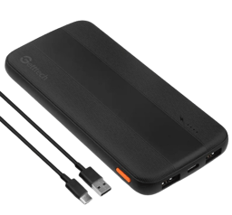 Power Bank Getttech GBN-E10FC-01 de 10,000 mAh/USB-C/USB-A/Negro