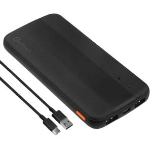 Power Bank Getttech GBN-E10FC-01 de 10,000 mAh/USB-C/USB-A/Negro