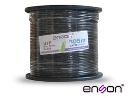 Bobina de cable UTP Cat5E Enson negro PRO-II con gel exterior 30m, 13152B305