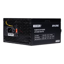 Fuente de Poder 600W Evotec EV-600 ATX/Color Negro