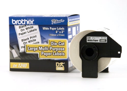 Rollo de Etiquetas Brother DK1240 Pre Cortadas 505MMX101MM/ Blanca