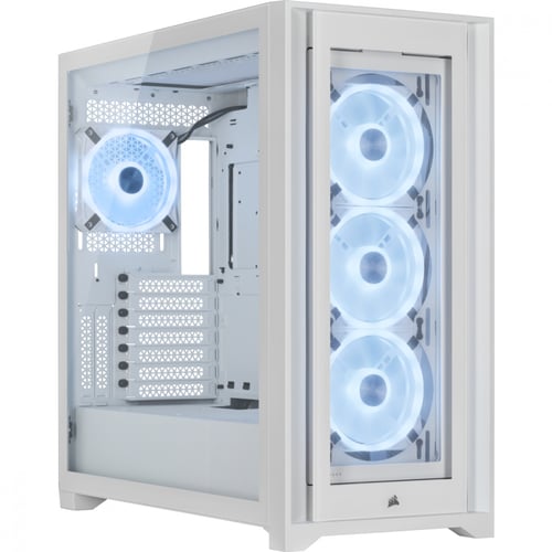 Gabinete Corsair 5000X RGB QL Con Ventana Midi-Tower, ATX USB-C 3.0/ 3.1 Sin Fuente, Color Blanco, CC-9011233-WW