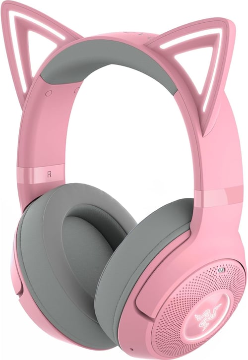 Diadema Audifono Con Microfono Inalambrico Razer Kraken Kitty V2 BT, Rosa/ Bluetooth/ RGB/ Gamer, RZ04-04860100-R3U1