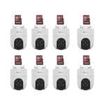 KIT de Camaras WIFI Ezviz CS-H8C/KM8, Incluye 8 Piezas CS-H8C y 8 Piezas HS-TF-E1/ 32G/ Audio de Dos Vias/ Deteccion de Movimiento/ Luz Blanca/ Sirena/ Exterior Proteccion